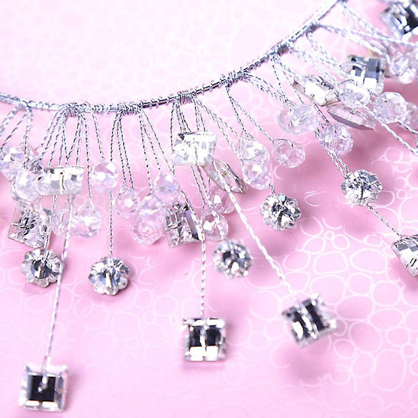 Håndlavet Krystal Blød Krone Rhinestone Tiara Brudesløjfe Hovedbeklædning Bryllup Hår