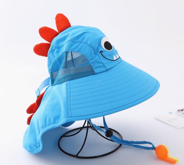 Solhatt solhatt gutter og jenter stor brem fiskerhatt (Haier blå dinosaur modell én størrelse to)