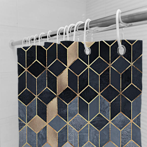 Retro Gradient Geometrisk Duschdraperi, 90cm*180cm