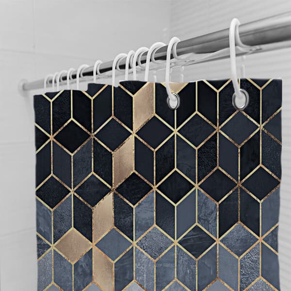 Retro Gradient Geometrisk Dusjforheng, 90cm*180cm