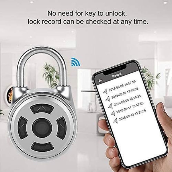 Bluetooth Lås Smart Hængeslås Sikkerhedskode Hængeslås Mobiltelefon Oplukning Smart Ios Android App Kontrol Støtte Til Dør Skab Kuffert Rygsæk Bi