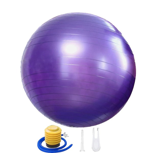 Träningsboll för Yoga, Balans, Stabilitet - Fitness, Pilates, Förlossning, Flexibel Sittyta Purple 55Cm