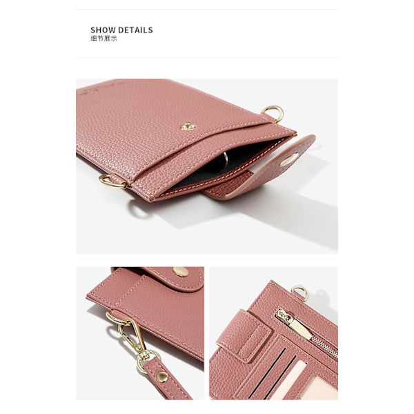 Dametashke Crossbody Mobiltelefon Taske Lille Skuldertaske Kortpung Satchel Pung A916-1231 Black