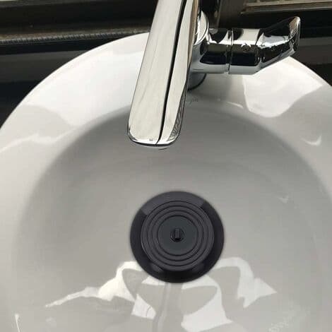 15 cm sort silikone badeprop til køkken, badeværelse og vaskeri