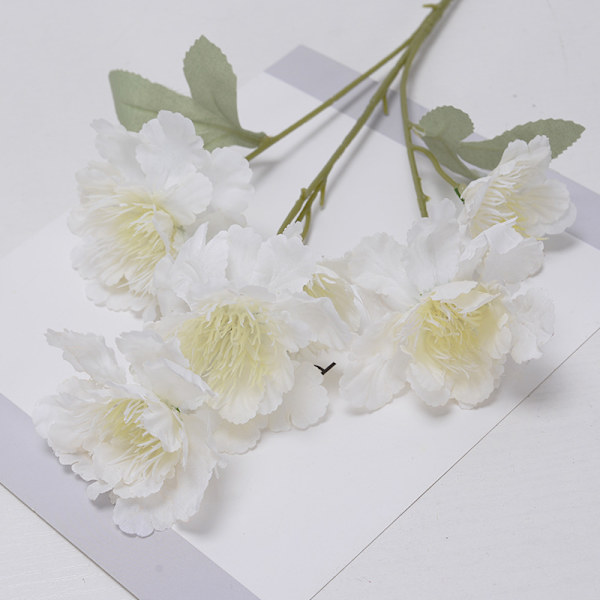 Simulerad blomma snöpion vit 3st,
