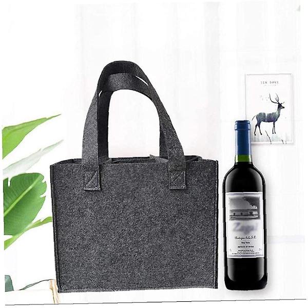 Gjenbrukbare handleposer for reiser, camping og piknik, perfekt gave til vinelskere 9 bottles Dark gray
