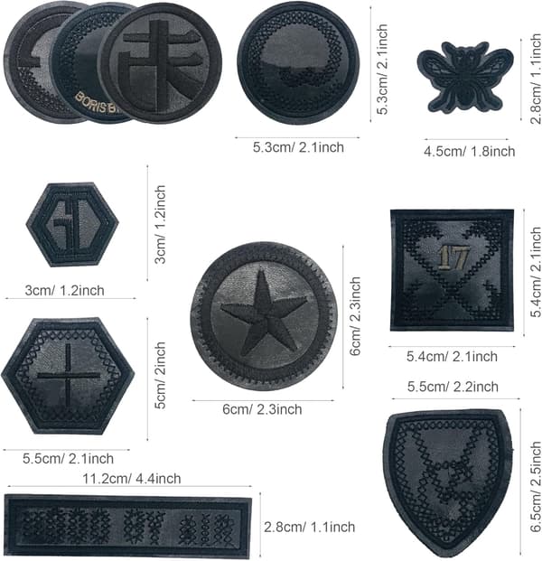 20 st Broderade Stryk-på-lappar, Svart Märke Broderi Patch