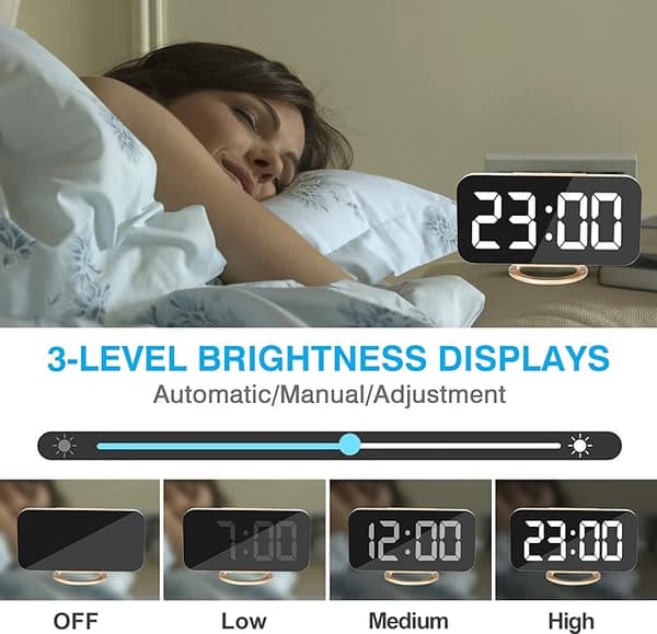 Stor Digital Ur, LED Elektrisk Vækkeur, Makeup