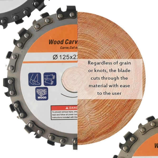 5 tums integrerad vinkelslip träbearbetningsskiva, kedjeskiva sågblad (högkolstål värmekrympplast)