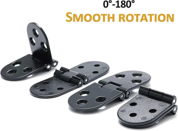 Klapsamlingshængsler Klapforbindelse Rustfrit stål Møbelbeslag 180 Graders Klapning, 2,5 mm Tykkelse, Rustfrit stål Mat Sort Finish, 4 stk.
