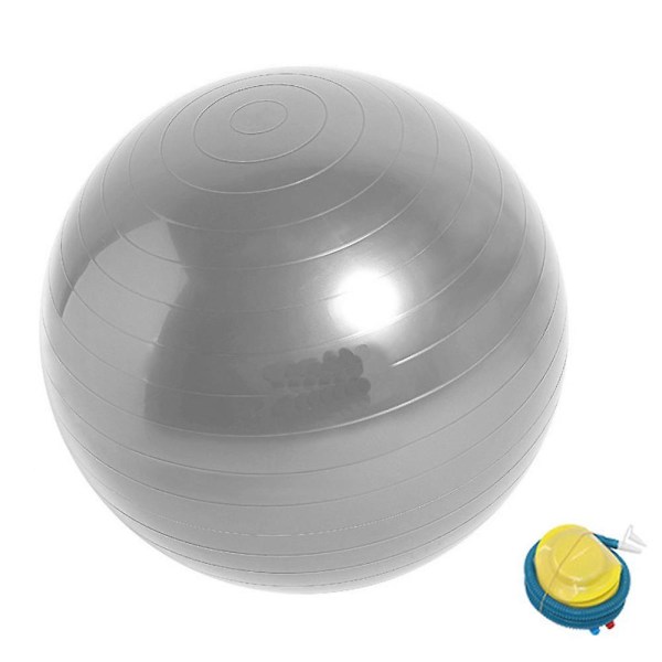 Balanse Treningsball, Yoga Ball Med Pumpe Grey 55Cm