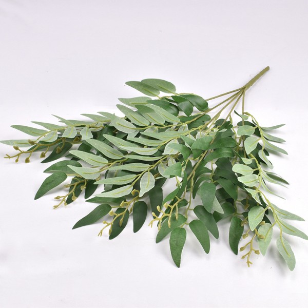 3pcs green willow leaf simulation bouquet,