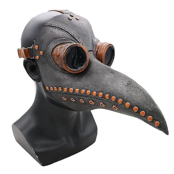 Pestsläkaren Gasmask Fåglar Lång Näbb Latex Steampunk Halloween Party Rekvisita