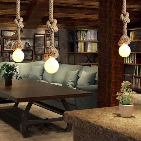 Hamptov lysekrone industriel loftslampe Edison E27 base (enkelt hoved 1 meter, uden pære)