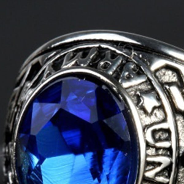 Punk Ring Oval Form Inlagd med Strass Klassisk Punk Ring för Fest Black 8