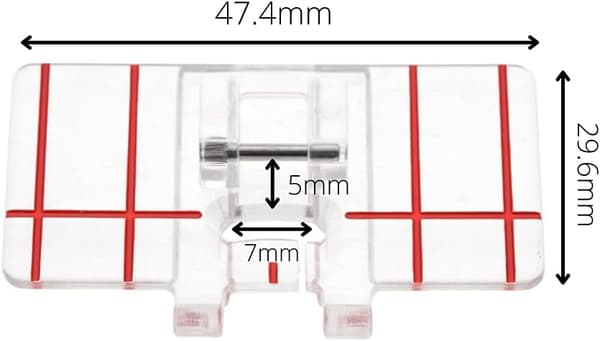 1 x Trykkfot med transparent base for Lidl, Singer,