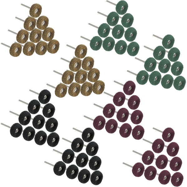 80 stk. Slibeskiver til Polering og Buffing Dremel Rotationsværktøjer 80/150/240/300 Korn, 1 tomme/25 mm Skrubbepude Poleringsskiver