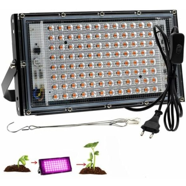 100W Full Spectrum Grow Light LED Plant Lamp Full Spectrum LED Grow Light for Indoor Plants Hydroponic Vegetables and Fl