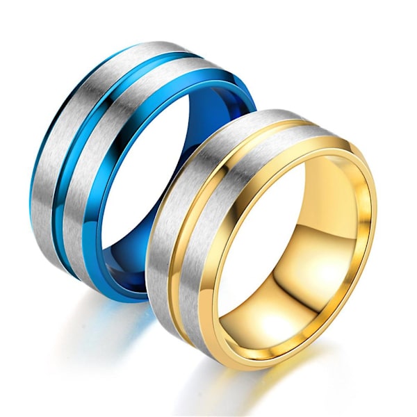 Mode Mænd Kvinder To-Tone Bånd Finger Ring Bryllup Forlovelse Smykker Gave Golden US 11