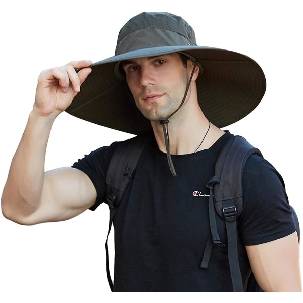 Super Wide Rim Bucket Hat Upf50+ Vanntett Solhatt For Fiske Vandring Camping C04 Army Green