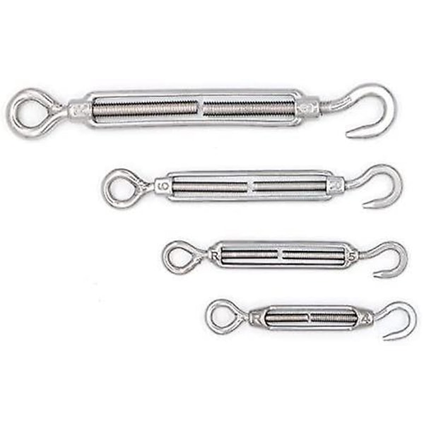 Mecollection M4/m5/m6/m8 304 Rustfrit Stål Krog og Øjespændebøjle - 5 Pak