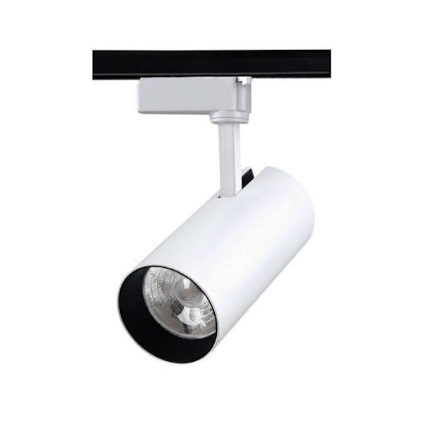 Spottlights LED spårbelysning, 30W spårbelysning, köpcenter och mataffär spårbelysning, hög effekt COB spårbelysning (vit skal-varm ljus-3000K, 30w strålkastare