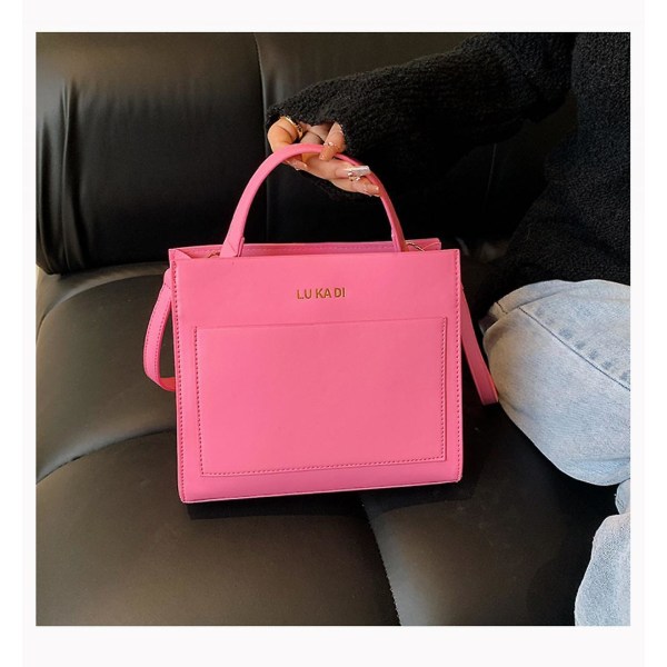 Pu Läder Damväska Trend Liten Mode Lyx Handväska Kvinna Kvinna Nya Handväskor Messenger (rosa)
