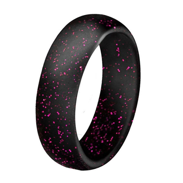 7 st. Dammode Silikon Mjuka Glittrande Fingerringar Fest Smycken Present Black Red Glitter US 10