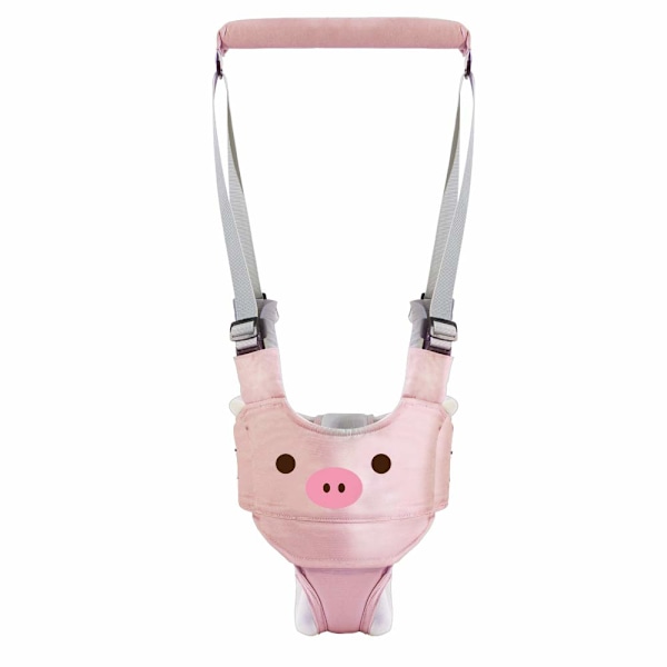 Gåhjælper til stående baby, der hjælper med at lære at gå, sikkerhedsseler til børn 6-24 måneder, funktionel 4 i 1 (Pink),
