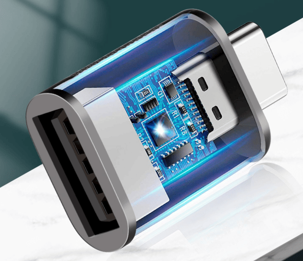 Type C til USB3.0 hunadapter, USB2.0 til USB-C mobiltelefonadapter, adapter ((zink legering) C hun til USB2.0 han (grå)),