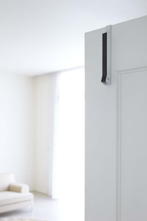 Folding Pants Rack Free Perforated Shelf Wardrobe Door Creative Four-Grid Interior Storage Rack (Black),
