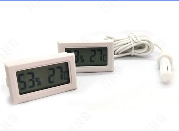 2 stk. elektronisk hygrometertermometer innebygd digitalt hygrometertermometer med snor (Celsius hvit)