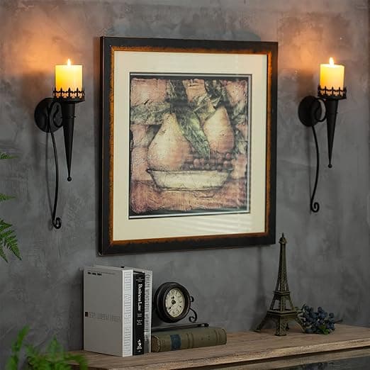 2 svarta väggmonterade sconces, väggmonterad sconcehållare,