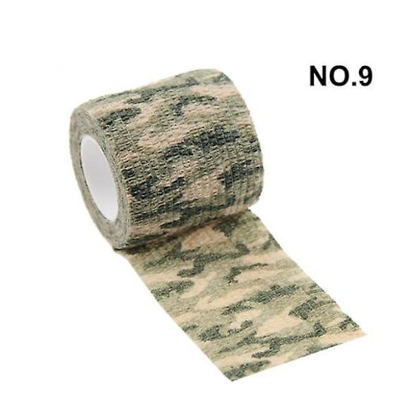Utomhus kamouflagebandage (NR 9 - djungelkamouflage 7,5 cm * 4,5 m 10 stycken),