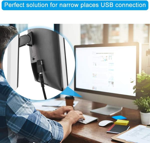 Musta 4 kpl USB 3.0 - USB 3.0 -sovitin 90 asteen kulmassa, uros -