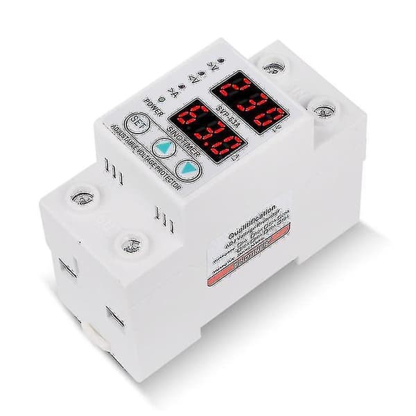 63A 230V Över- och Underspänningsskyddsskydd Strömbegränsare Voltmeter