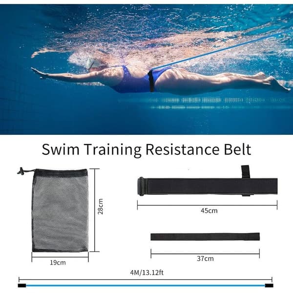 Simband för simning 6*10* Längd 4m Blå Elastiskt Snöre Pull Pool Justerbar Simband 4m Elastiskt Snöre Simm