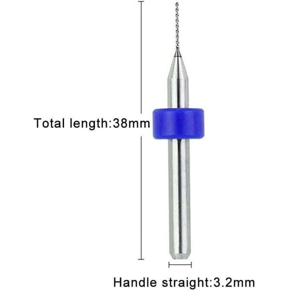 10 Mikrokarbid PCB Borrbitssats 0,3mm till 1,2mm Diameter 1/8” Skaft - med Låda Mini Countersink Borrbit Precision T