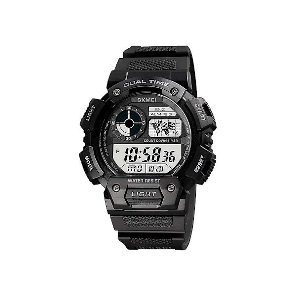 Herrarmode Vattentät Sport Digital Dubbeltidsklocka 3271bk
