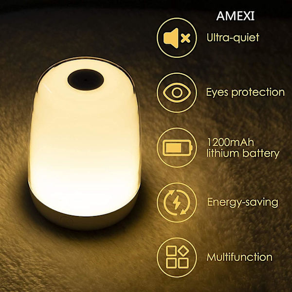 Dimbar LED Sänglampa - 3 Ljuslägen - Touchsensor - Varmvit