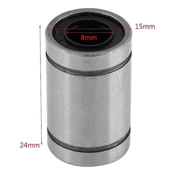 10 st LM8UU 8mm Linjära Kullager Dubbeltätat Ring För Stång 3D-skrivare CNC-delar