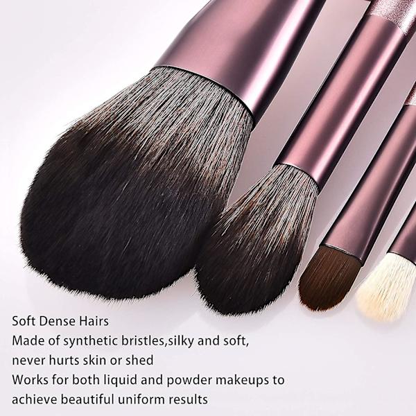 Champagne Gold Mikrokrystallinsk Silke 12 Pakke Makeupbørster, Premium Professionelle Makeupbørste Sæt Syntetiske Kosmetikbørster Til Foundation Ble