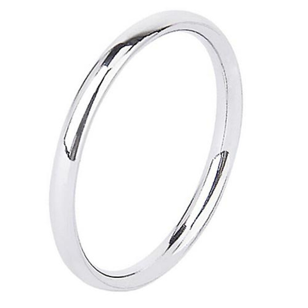 Unisex Komfort Fit Glat Bryllupsbånd i Rustfrit Stål, 2 mm Bredde 8