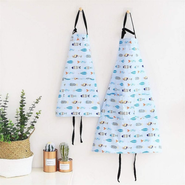 Cute Animal Apron with Pocket for Women Waterproof Cotton Linen Kitchen Apron Bib Apron Kitchen Apron for Kids Beige Pineapple Adult Size (Only 1 Piec