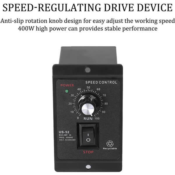 400W motorvarvtalregulator, mikroväxel, steglös motor