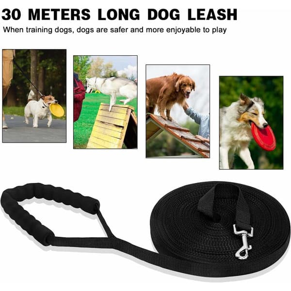 Förlängd Hundkoppel Spårningskoppel (Svart 2,5 x 30m),