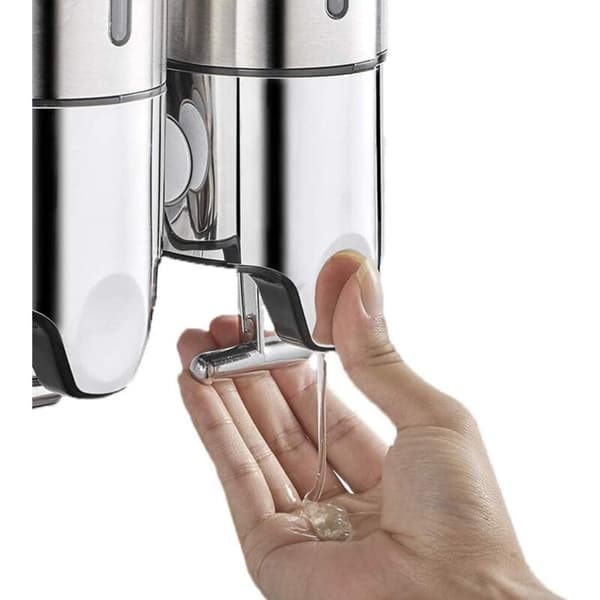 500 ml Väggmonterad Tvåldispenser – Rostbeständig Silverplast – Enkel Installation för Kök