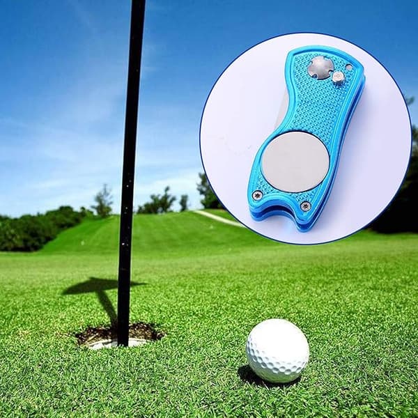 2-delt metal foldbar golf-snappeværktøj med pop-up knap og