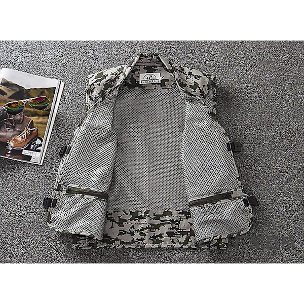 Camouflage Vest Udendørs Mænds Fotografering Mesh Vest Multi-lomme Fiske Casual Hest Klip M