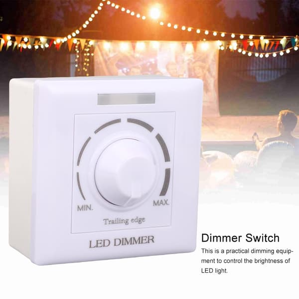 200W roterende dimmerbryter, utenpåliggende roterende knappdimmerbryter (220V)
